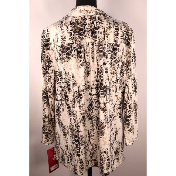 212 Collection Women's Animal Print Button-Up Shirt Size X Large - Picture 3 of 12